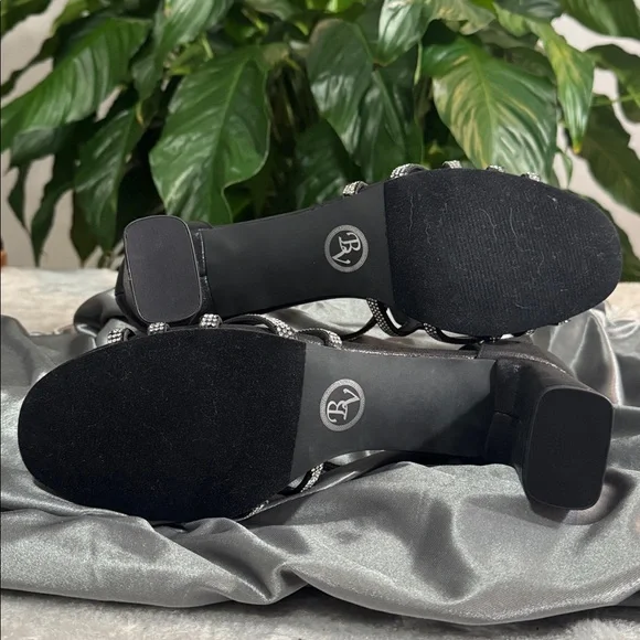 Bella Vita Aliette Black Rinestone Accents Heeled Dress Sandal - Women's 10 WW - Picture 12 of 14